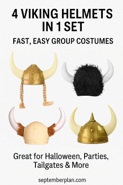 Funny Party Hats Costume - Viking Helmet - 4 Pack - Viking Costumes